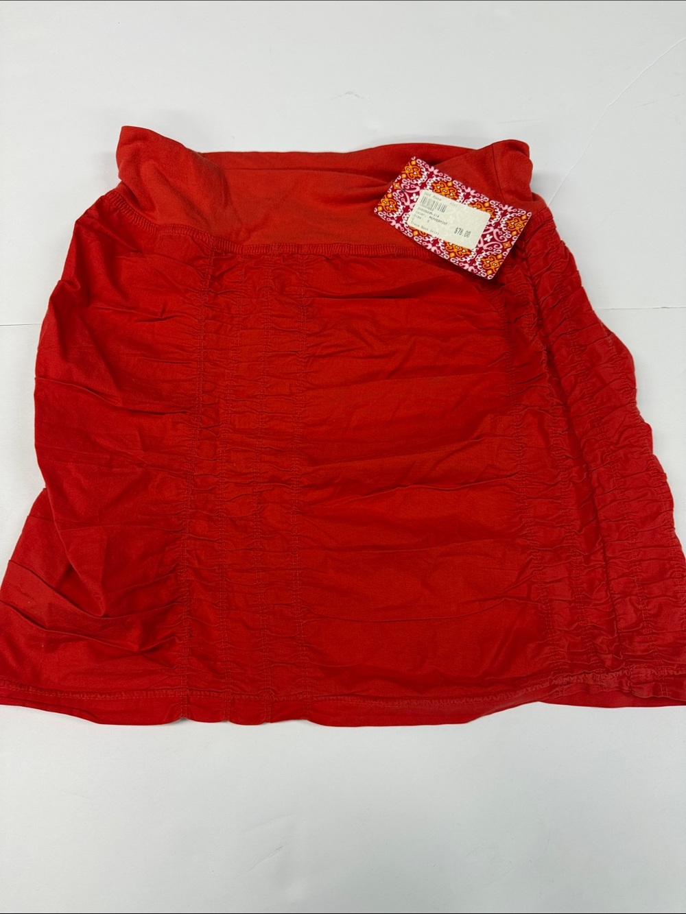 Ovi Red Ruched Mini Skirt